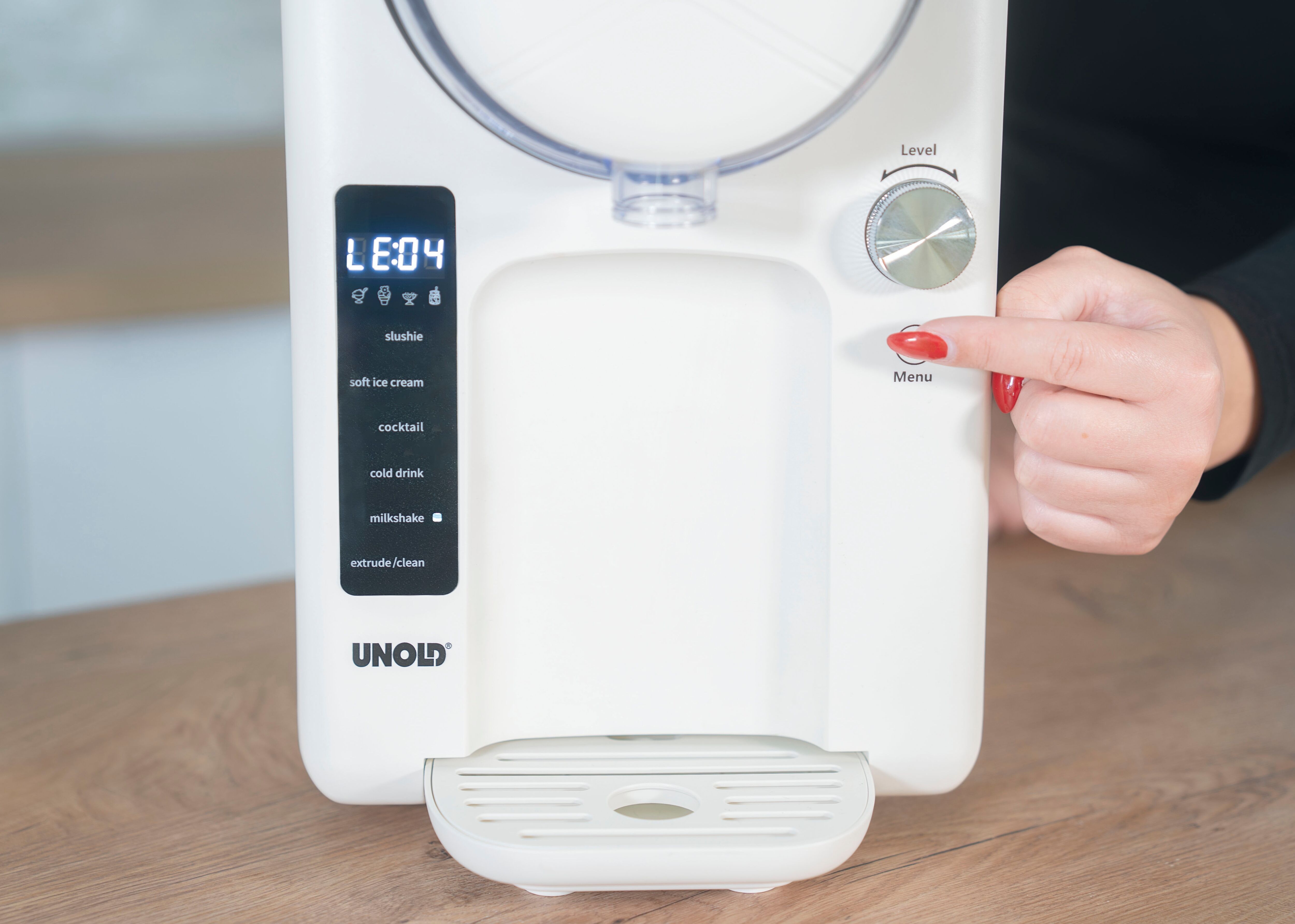 UNOLD Slush-Eismaschine "Sofie 48950", weiß, B:43,5cm H:44,2cm T:22,6cm, Eismaschinen, 2in1-Slush und Softeismaschine, Slush-Eismaschine