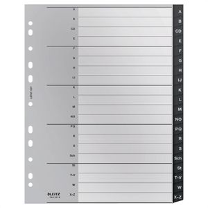 Leitz Register 1207-00-00 recycle, A4 Überbreite, A-Z, Recycling-Kunststoff, 20-teilig, schwarz