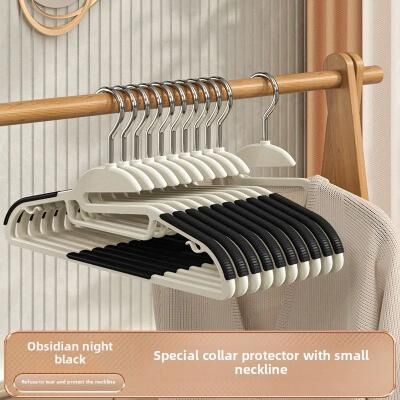 Uplifted Finds Anti Slip Plastic Clothes Hangers Set 10 Pcs b black