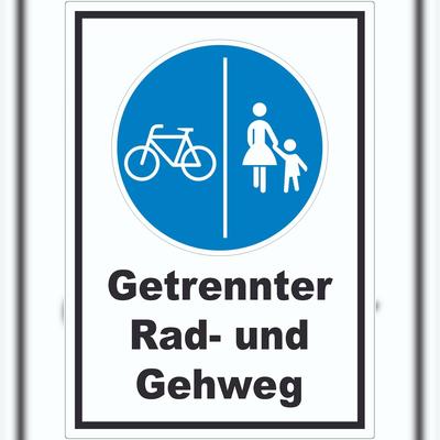 HB-Druck Aufkleber Getrennter Rad- und Gehweg A0 (841x1189mm)