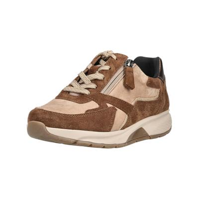 Sneaker GABOR "Gabor Sneaker Veloursleder", Damen, Gr. 38, braun (sand), Veloursleder, Schuhe Sneaker