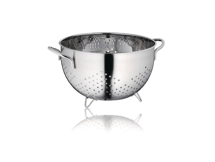 Küchensieb KELA Abtropfsieb Athos 24cm Ø , silber (silberfarben), H:15,5cm Ø:24cm, Edelstahl, Küchensiebe, Küchensieb