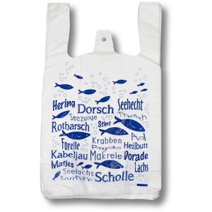 dm-folien Plastiktüten Fische, transparent, 28 x 48 x 14cm, mit Hemdchenträgern, 1000 Stück