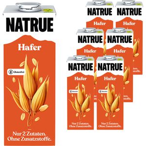 Natrue Haferdrink aus europäischem Hafer, Oat, glutenfrei, ohne Zuckerzusatz, je 1 Liter, 6 Stück