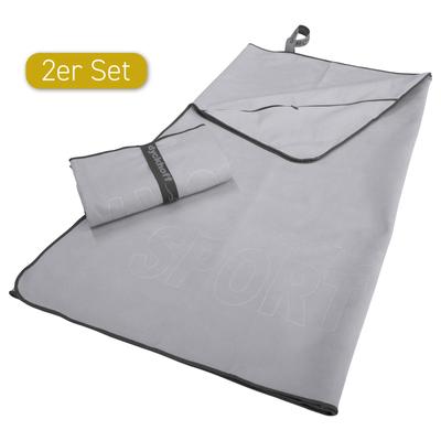 Sporthandtuch DYCKHOFF "Mikrofaser Sporttuch", grau, B:60cm L:120cm, Microfaser, Obermaterial: 90% Polyester, 10% Polyamid, Handtücher, auch als 2er Set erhätlich