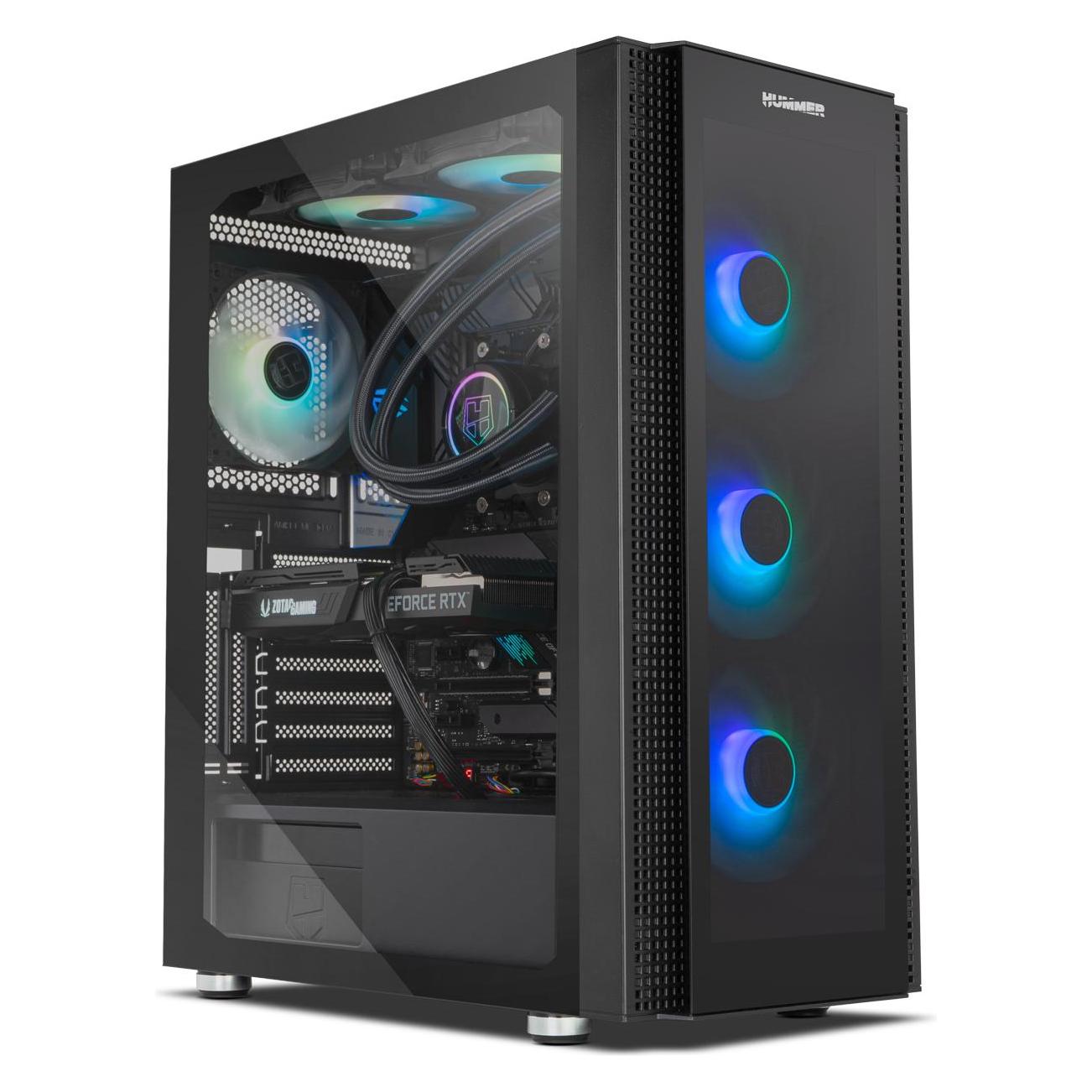 Nox Hummer Horus - Midi Tower - PC - Schwarz - ATX - EATX - micro ATX - Micro-ITX - (ATX, mATX, Micro-ITX) (NXHUMMERHORUS)