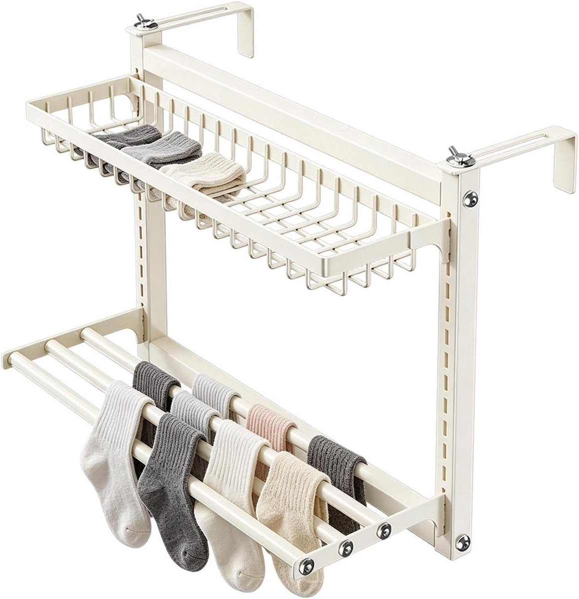 Wit Dubbellaags Koolstofstaal Radiator Droogrek - 60 cm