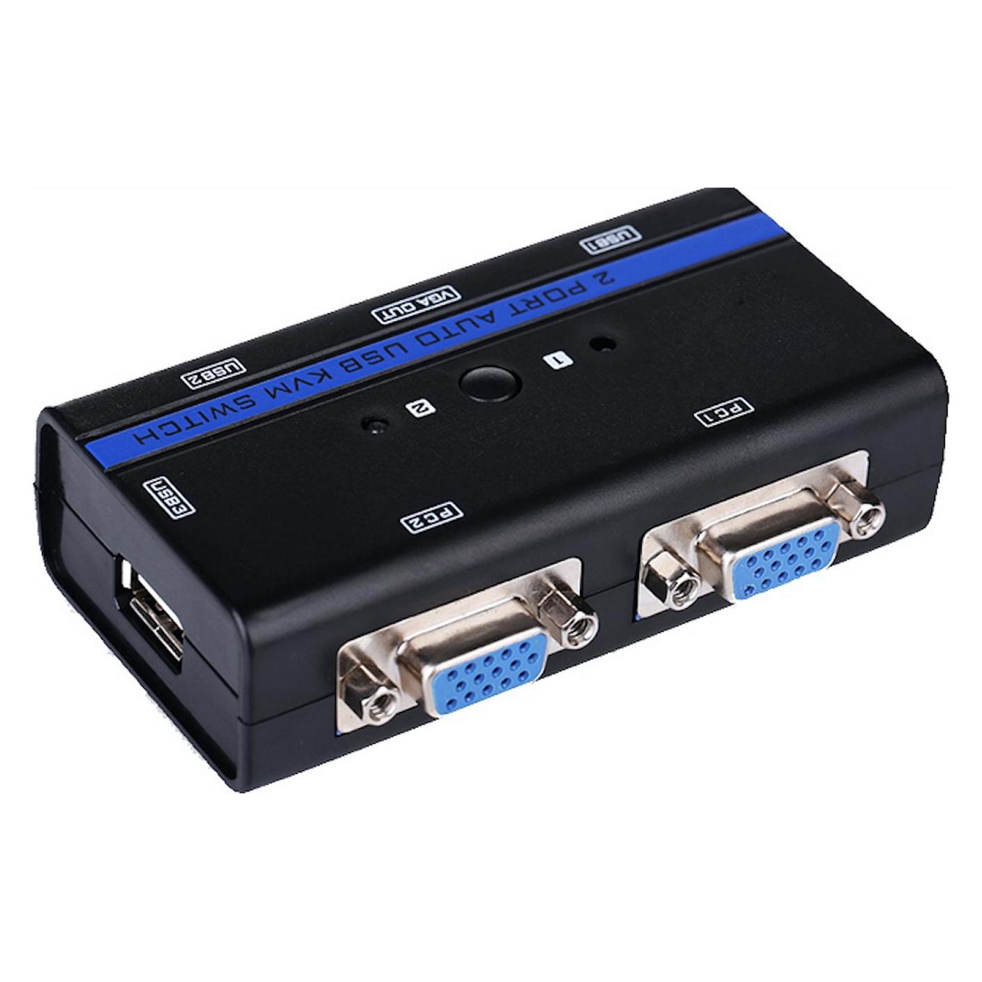 Aisens Conmutador Kvm VGA USB 1u-2pc Cable Negro (A111-0064)