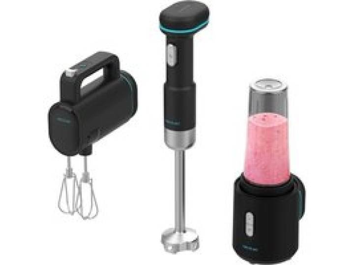 Pack mixeur plongeant blender portatif et batteur sans fil - CECOTEC - BlendGo Pack - 6 niveaux de vitesse - Noir
