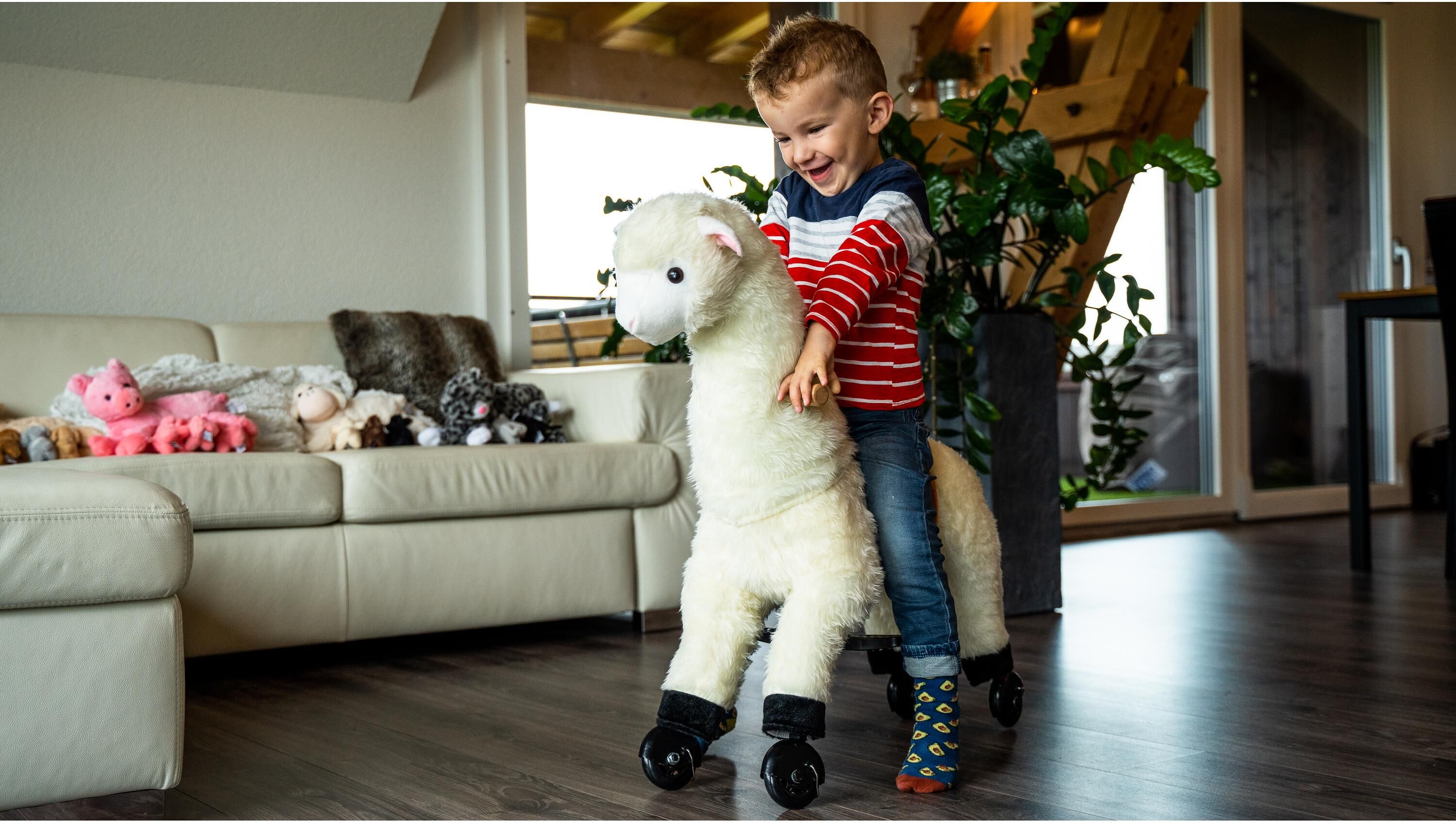 Reittier "zoosy Lama", Kinder, weiss (weiß), Stehtiere Reittier weiß Einheitsgröße