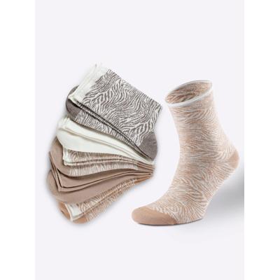 Socken WÄSCHEPUR, Damen, Gr. 2, Normalgrößen, gelb (camel, gemustert), 80% Baumwolle, 18% Polyamid, 2% Elasthan, Socken Socken