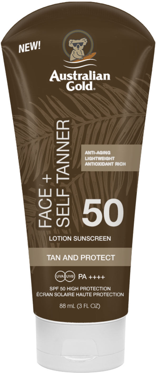 AUSTRALIAN GOLD Face+Self Tanner Sunscreen Lotion SPF50 88ml