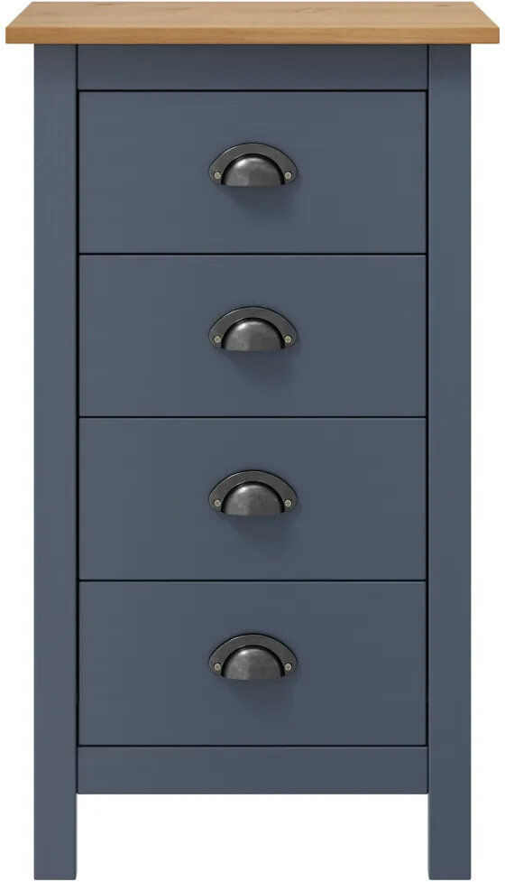 Brambly Cottage Michels 4 Drawer 46cm W Solid Wood Chest Grey/Honey Brown 80cm H X 46cm W X 35cm D