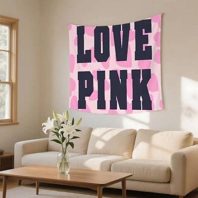 Uplifted Finds LOVE PINK Aesthetic Tapestry   Vibrant Pink Wall Hanging   Modern Art Deco Blanket For Bedroom & Living Room z4 50 X 90 Cm