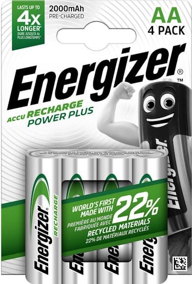 Batteri Energizer Recharge AA, 4/fp