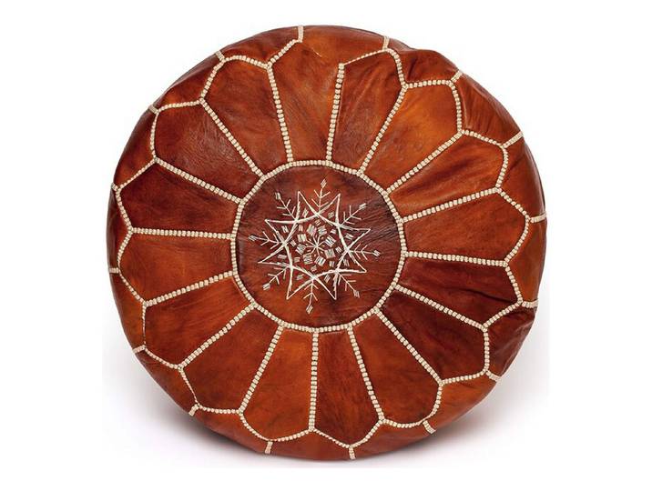 ALMADIH Pouf Leder Pouf Marokkanischer Echtleder Handarbeit Sitzsack