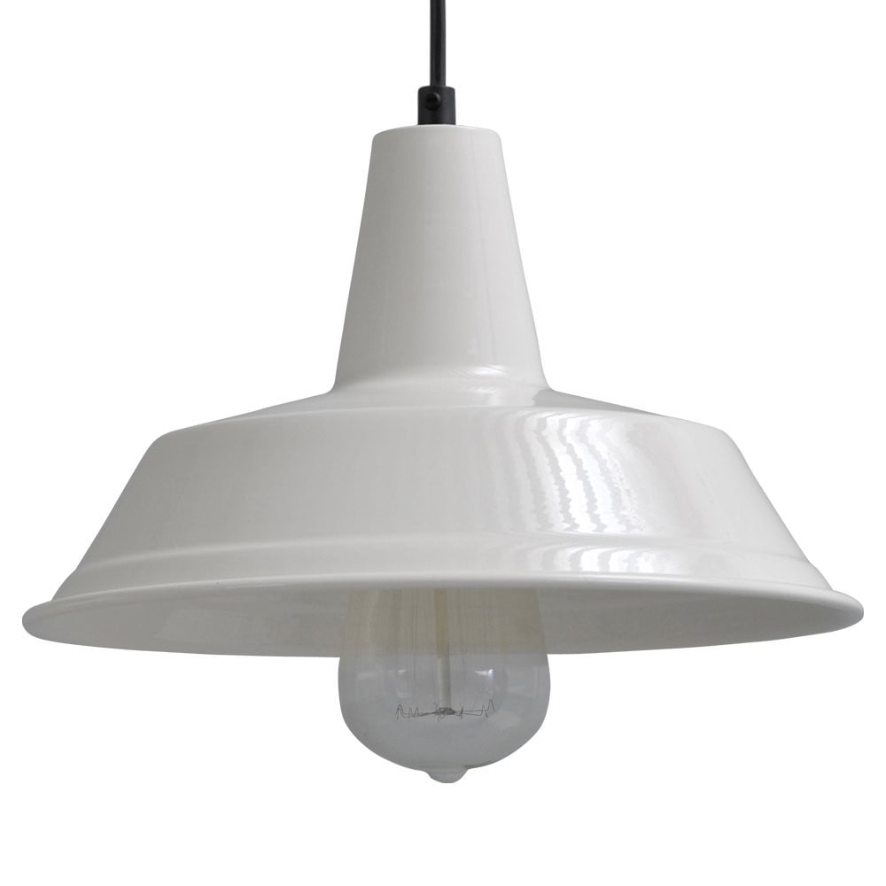 Masterlight Industria 25 Vintage Hanglamp - Wit met Zwart