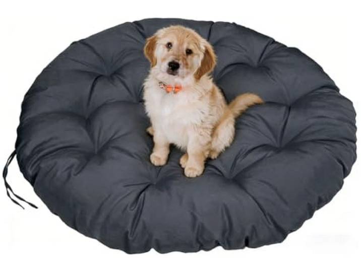 ZTGL Polster für Papasansessel - Oversized Rund 150-180 cm Thicken Wasserdicht Outdoor/Indoor - Bodenkissen Kissen für Gartenmöbel - Sitzauflage Auflage für Papasan,Dark Gray,160x160cm