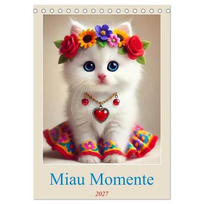 Miau Momente (Tischkalender 2027 DIN A5 hoch), CALVENDO Monatskalender