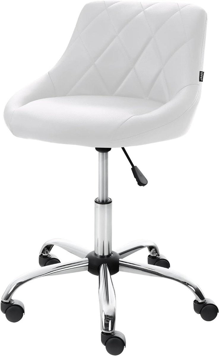 Wit Zadelkruk Active Stool met 360 graden draaibaarheid en zwenkwielen voor professioneel en thuis gebruik