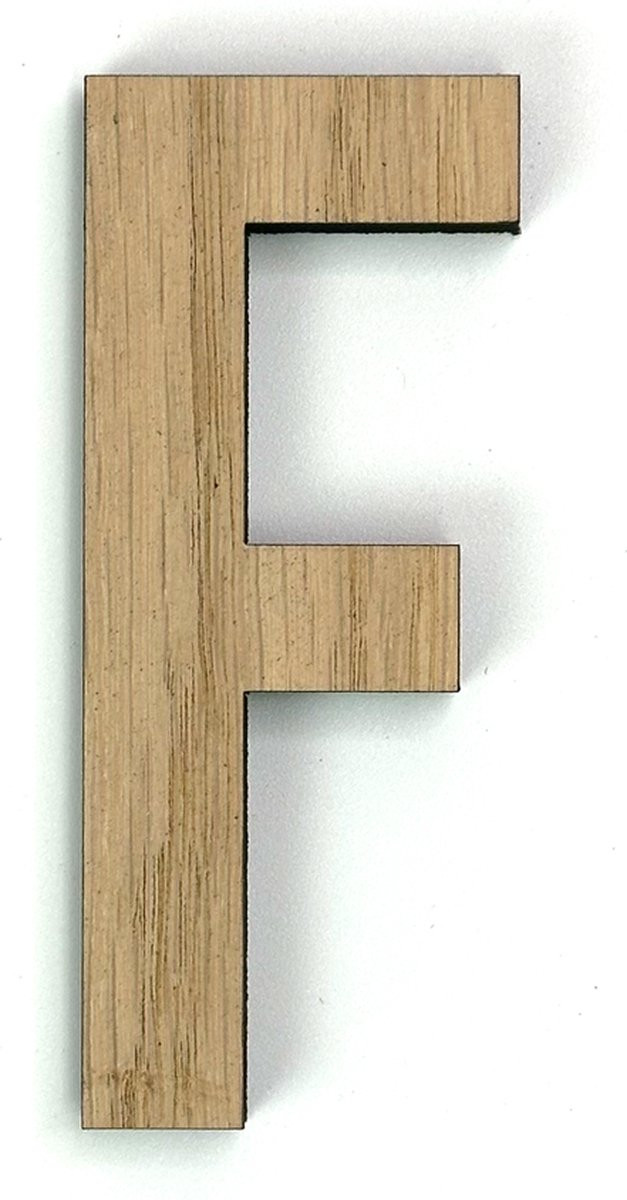 MGM Trading Houten letter F, Hoogte: 10 cm