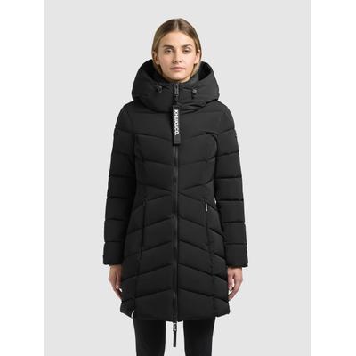 Steppmantel KHUJO "KIERA", Damen, Gr. L, schwarz, Web, Obermaterial: 100% Polyester. Futter: 100% Nylon. Füllung: 100% Polyester, unifarben, hüftbedeckend, elastischer Bund, Mäntel Steppmantel, mit Wiener Naht