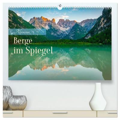 Alpenseen - Berge im Spiegel (hochwertiger Premium Wandkalender 2027 DIN A2 quer), Kunstdruck in Hochglanz