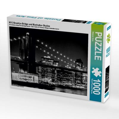 CALVENDO Puzzle NYC Brooklyn Bridge und Manhattan Skyline | 1000 Teile Lege-Größe 64x48cm Foto-Puzzle für glückliche Stunden