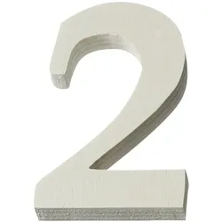 6x Knorr Prandell Holzzahl 2 8x5,5x1cm natur