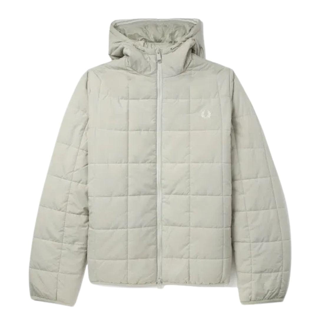 Fred Perry Grid Detail Geïsoleerd Licht Oyster Wit Jack