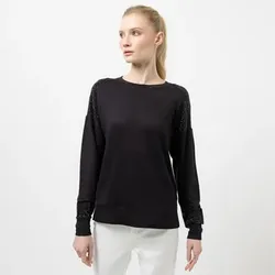 STEFFEN SCHRAUT Shirt, langarm Rundhalsausschnitt Ziersteine leger weit