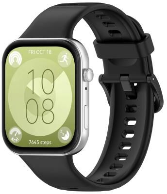 Everyday Crate Huawei Watch Fit 3 Silicone Sports Watch Band With Colorful Buckle Replacement Strap black