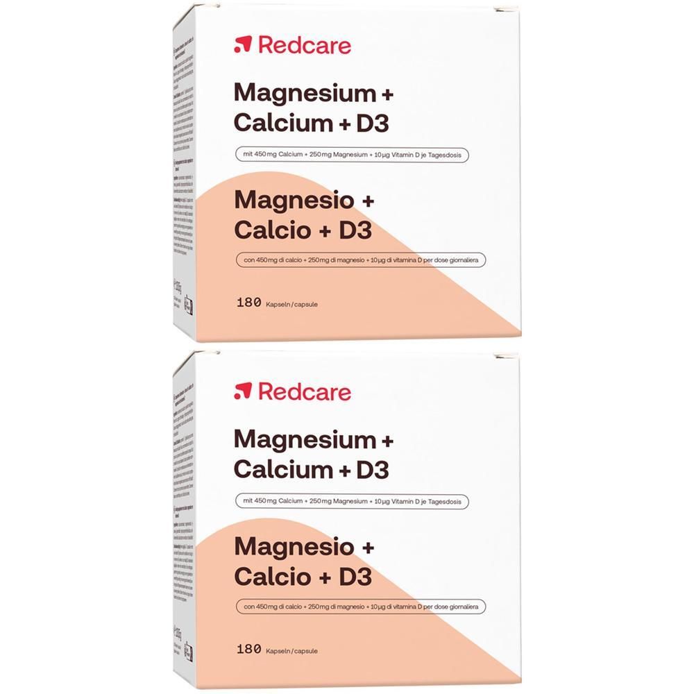 Redcare Magnesium + Calcium D3 2x180 St Kapseln