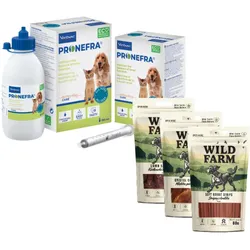 Virbac Pronefra 180ml + WILD FARM 3x80g Hundeleckerlis