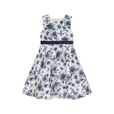 Partykleid DANAMADE "DANAMADE Dresses Mädchenkleid DPLACIDA", Mädchen, Gr. 116, EURO, blau (navy), Obermaterial: 85%Polyester, 15%Baumwolle. Futter: 100%Polyester, Kleider Partykleid