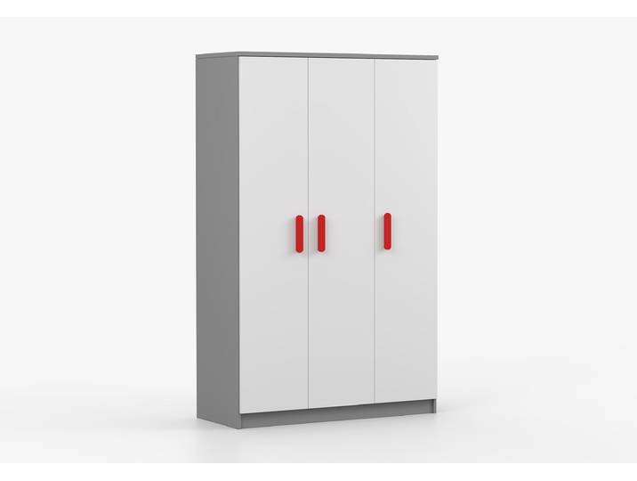 Drehtürenschrank JONAS II 19 120 cm Grau Weiß Rot