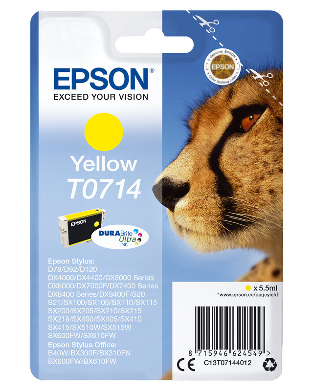 Epson DURABrite Ultra inkt T0714 geel enkelverpakking