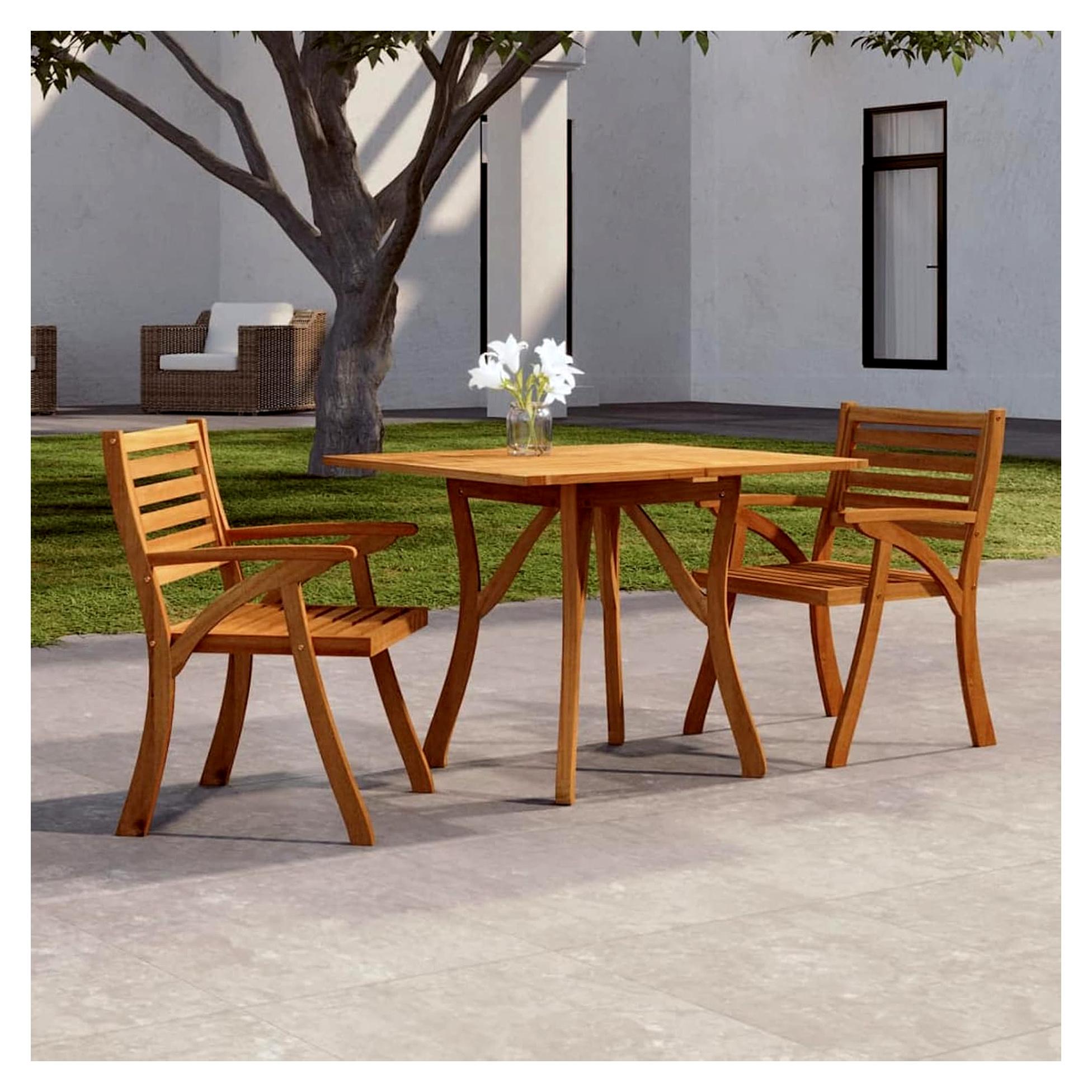 Gartentisch, Balkontisch, Terrassen Tisch, Terrassentisch, Garten Esstisch, Gartenmöbel, 85x85x75 cm Massivholz Akazie