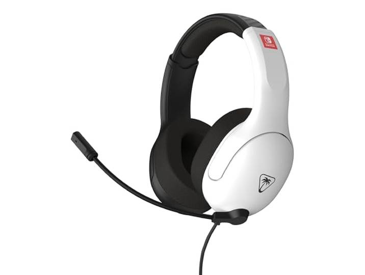 Turtle Beach Airlite Fit Gaming-Headset mit Kabel, Nintendo Switch 2, Lite Weiß & Schwarz, kompatibel mit Nintendo Switch OLED, Flip-to-Mute-Mikrofon, Komfort-Ohrpolster, 40-mm-Lautsprecher, leicht