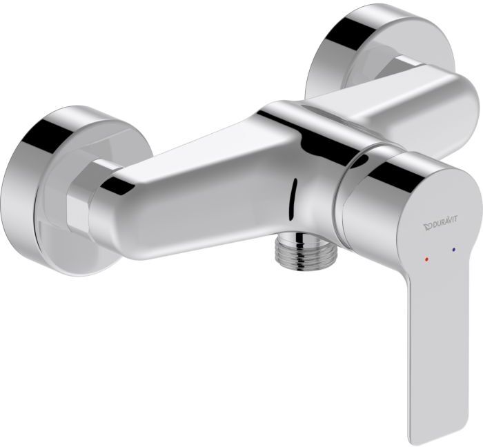 Duravit D-Code Einhebel-Duscharmatur DC4230001010 Aufputz, Keramikmischsystem, Chrom Hochglanz, 210 x 114 mm