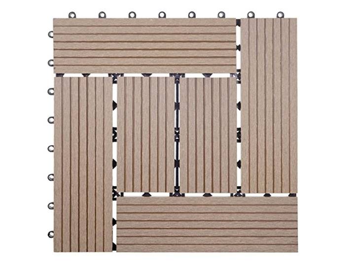 Mendler WPC Bodenfliese Rhone versetzt - Basis Teak