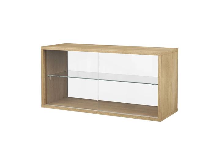 Pira Pira Vitrinenschrank Gebeizte Eiche-Klarglas, 90x31 cm, Glasrückwand