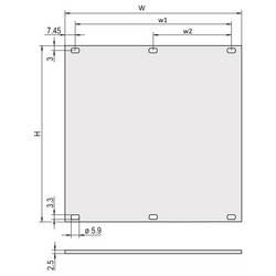 nVent SCHROFF SCHROFF TEILFRONTPL.5HE 84TE EL/CR Frontplatte 5 Aluminium Mehrfarbig 1 St. Piece 30847469