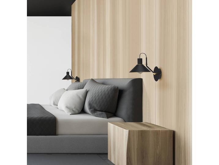 Wandlamp Zinga, dimbaar, zwart, Woon-/ Eetkamer, metaal, Vintage, wandlamp