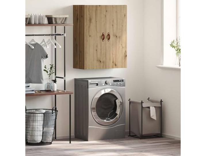 RJPLMFV Wandschrank Eiche 69,5 x 34 x 90 cm Holzregale, Türen aus massivem Kiefernholz, Aufbewahrung für Wohnzimmer oder Büro