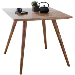 FineBuy Esstisch Holz Massiv Esszimmertisch Sheesham Küchentisch Klein Rustikal