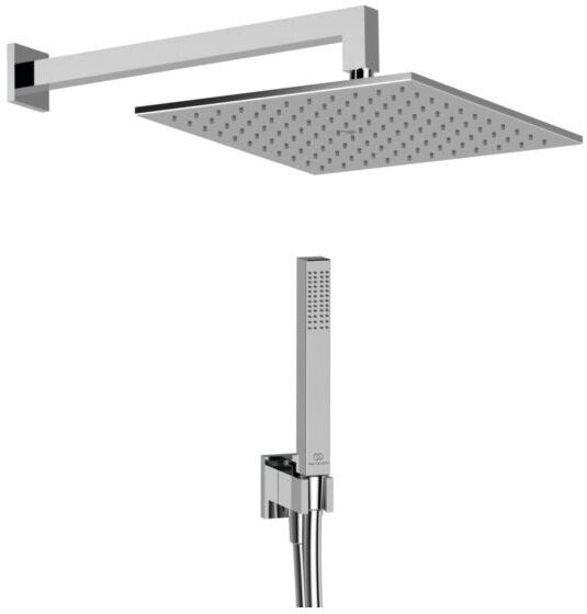 Ideal Standard Armaturenpaket BD826AA Regenbrause, Unterputz-Wandanschluss, Brauseschlauch, chrom