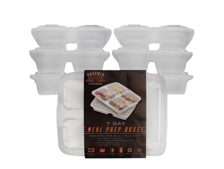 Bento Mealprep Boxen Mit 3 Fächern 7-Teilig Transparent