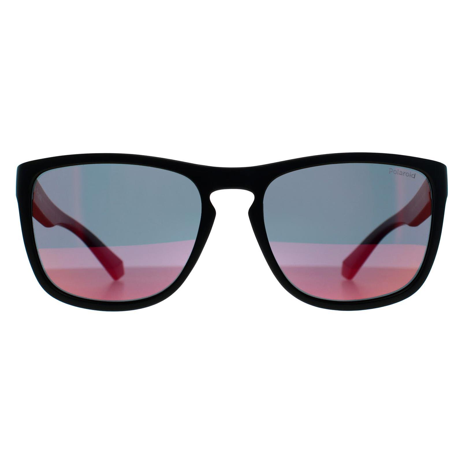 Polaroid Vierkant Unisex Zwart Rood Meerlaags Gepolariseerd PLD 2161/S