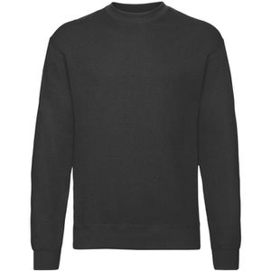 Fruit-of-the-Loom Arbeitspullover Set-in Sweat, mit Rundhalsausschnitt, schwarz, Größe M